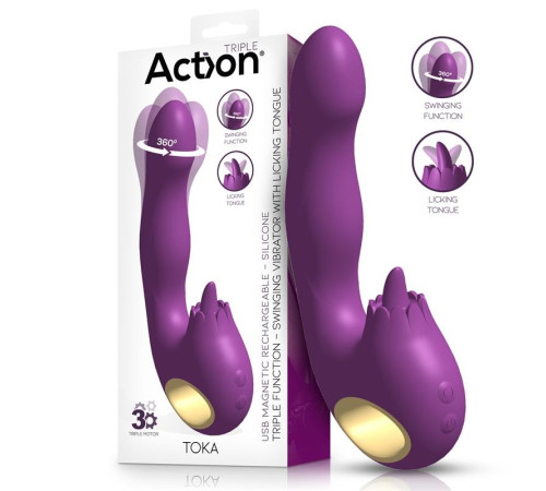 ACTION TOKA VIBE WITH SWINGING 360 AND STIMULATING LICKING TONGUE