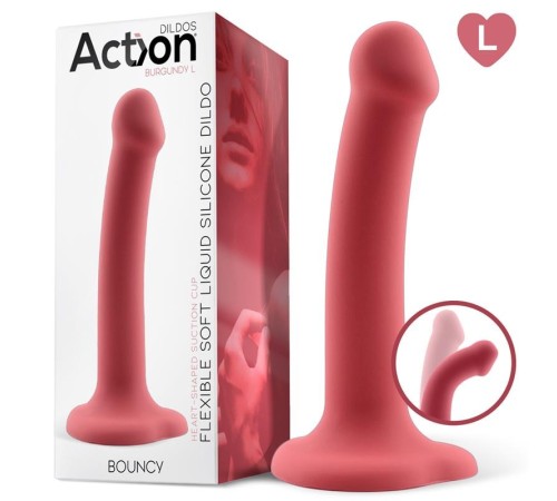 ACTION BOUNCY LIQUID SILICONE DILDO HIPER FLEXIBLE 7.5