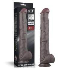 Dual Layered Bendable Silicone Cock XXL(Black) 14.5