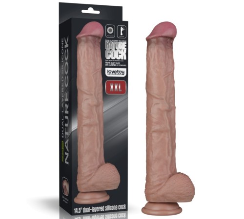 Dual Layered Bendable Silicone Cock XXL(Flesh) 14.5