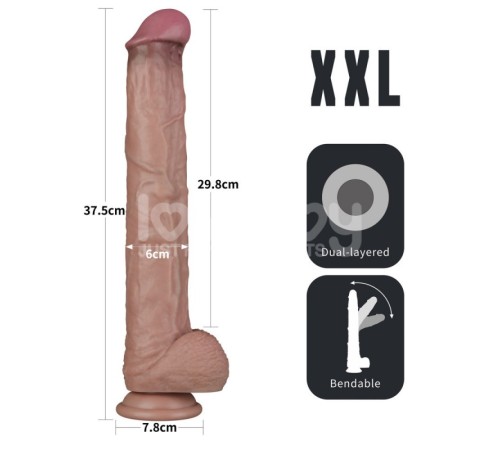 Dual Layered Bendable Silicone Cock XXL(Flesh) 14.5