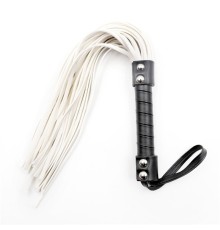 Белая плеть с черной рукояткой White Leather Flogger