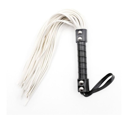 Белая плеть с черной рукояткой White Leather Flogger