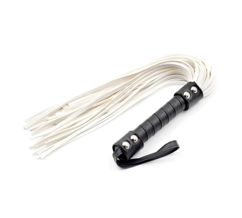 Белая плеть с черной рукояткой White Leather Flogger