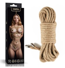 Веревка для связывания Rebellion Reign Rustic Hemp Bondage Rope, 10 метров