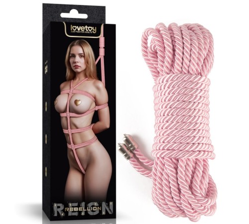 Розовая веревка для связывания Rebellion Reign Rose Silky Bondage Rope