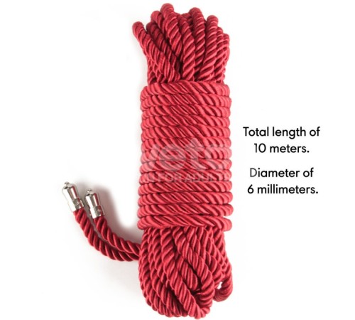 Красная веревка для связывания Rebellion Reign Crimson Silky Bondage Rope