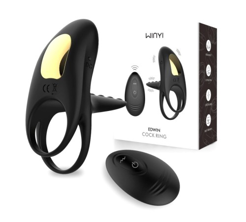 Эрекционная насадка на пенис Winyi Edwin Remote Control Vibrating Cock Ring