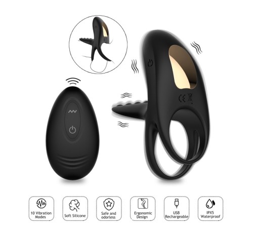 Эрекционная насадка на пенис Winyi Edwin Remote Control Vibrating Cock Ring