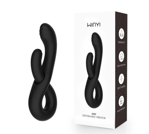 Двойной черный вибратор Winyi Judy Deformable Vibrator