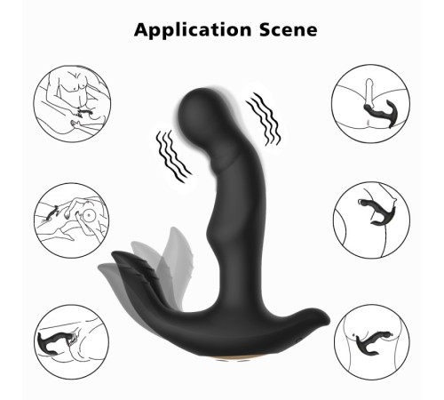 Wy0512 CHARLES-Silicone 10 Stimulation Patterns Vibrating Prostate Massager with Rotating Beads for Male