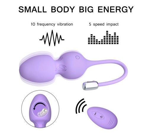 WY0569 VICTORIA-Sexual Vibrator electromagnetic steel ball impack Kegel Exercises Balls With Remote For Women Men