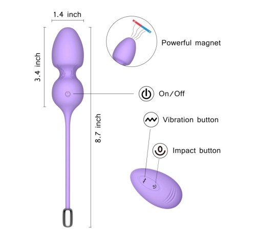 WY0569 VICTORIA-Sexual Vibrator electromagnetic steel ball impack Kegel Exercises Balls With Remote For Women Men