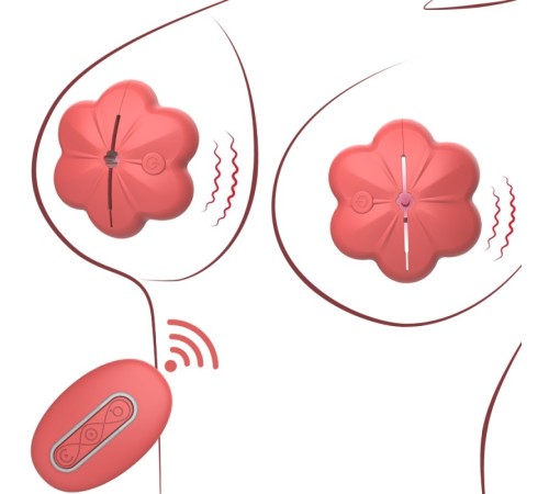 Flower Pin The Nipple Vibe With Remote-Red