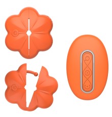 Flower Pin The Nipple Vibe With Remote-Orange