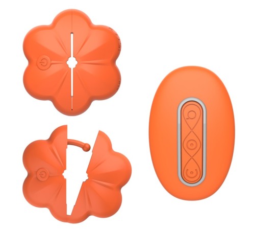 Flower Pin The Nipple Vibe With Remote-Orange