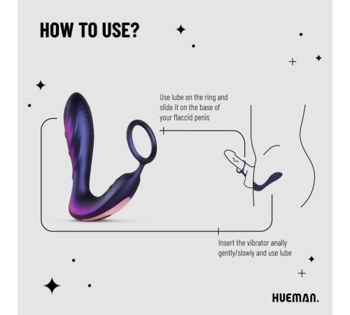 Hueman - Black Hole Anal Vibrator With Cockring