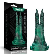 Двойной вибратор монстр Savage Charm Double Claw Vibrating Silicone Dildo