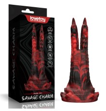 Двойной вибратор монстр Savage Charm Double Claw Vibrating Silicone Dildo