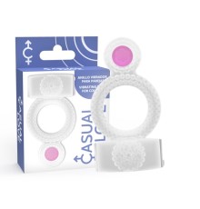 Насадка с эрекционным кольцом Ring Vibrating Double Pleasure Transparent