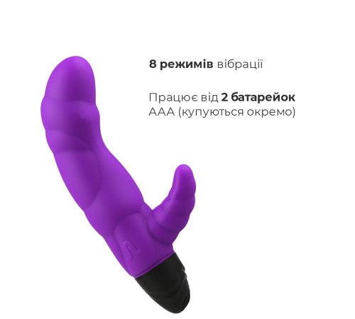 Вібратор рельєфний Adrien Lastic Typhoon Purple зі стимуляцією точки G, два мотора