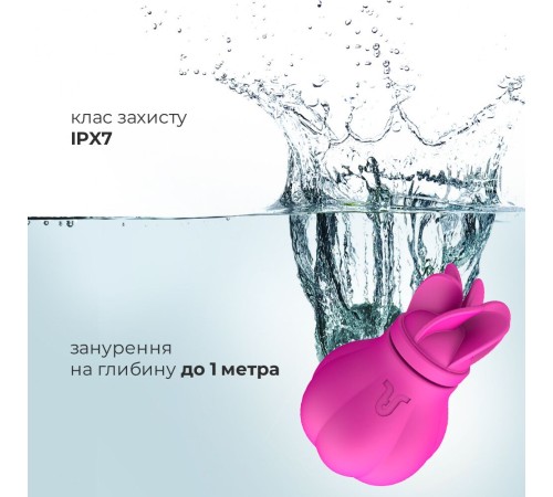 Вібратор Adrien Lastic Caress Pink з насадками для стимуляції ерогенних зон, які обертаються.