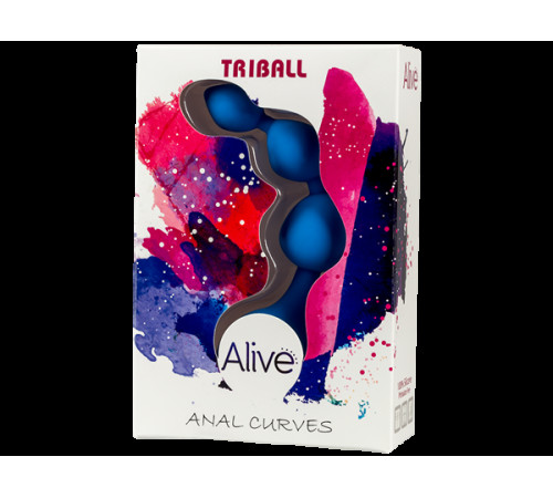 Анальні кульки Alive Triball Blue, силікон, макс. діаметр 2 см