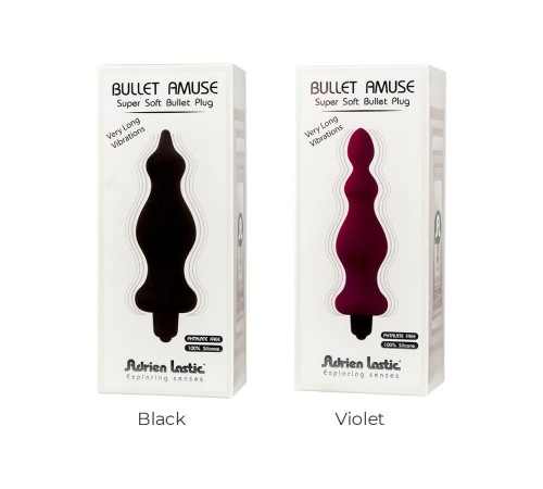 Анальна пробка з вібрацією Adrien Lastic Bullet Amuse Purple, макс. діаметр 3,9 см