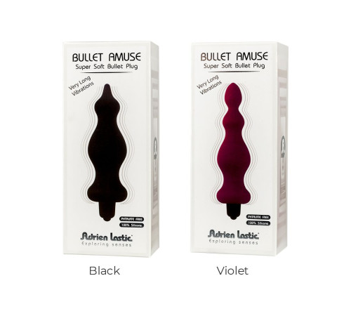 Анальна пробка з вібрацією Adrien Lastic Bullet Amuse Black, макс. діаметр 3,9 см