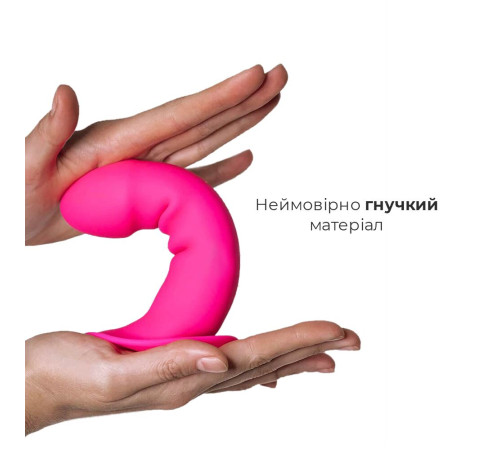 Дилдо з присоскою Adrien Lastic Hitsens 2 Pink, відмінно для страпона, макс. діам. 4см, довж. 16,7см