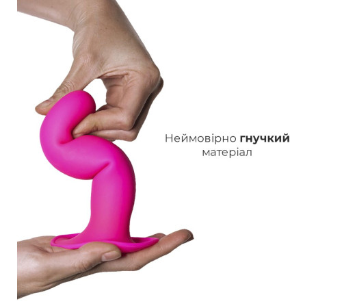 Дилдо з присоскою Adrien Lastic Hitsens 4 Pink, відмінно для страпона, діаметр 3,7см, довжина 17,8см