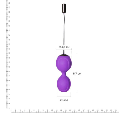 Вагінальні кульки з вібрацією Adrien Lastic Kegel Vibe Purple, діаметр 3,7 см