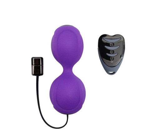 Вагінальні кульки з вібрацією Adrien Lastic Kegel Vibe Purple, діаметр 3,7 см