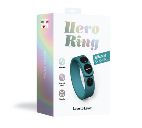 Регульоване ерекційне кільце на кнопках Love To Love HERO RING - TEAL ME