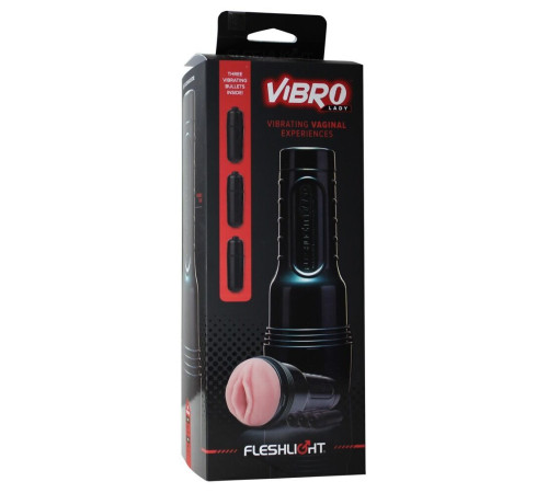 Мастурбатор з вібрацією Fleshlight Vibro Pink Lady Touch, три віброкулі, стимулювальний рельєф