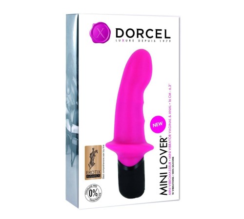 Вібратор Dorcel Mini Lover Magenta з обмежувачем, для точки G і масажу простати