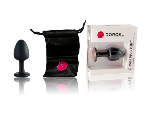 Анальна пробка Dorcel Geisha Plug Ruby M з кулькою всередині, створює вібрації, макс. діаметр 3,2см