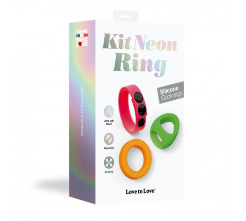 Набір яскравих ерекційних кілець Love to Love NEON RING KIT