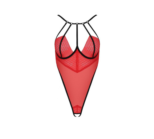 Боді з високим вирізом стегна Passion Exclusive AKITA BODY L/XL, red