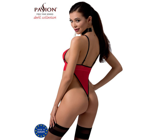 Боді з високим вирізом стегна Passion Exclusive AKITA BODY L/XL, red