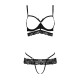 Комплект білизни Passion Exclusive SARIA SET OpenBra L/XL, black, стрепи, відкритий ліф, стрінги