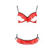 Комплект білизни Passion Exclusive CHERRY SET OpenBra L/XL, red, відкритий ліф, трусики-спідничка