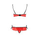 Комплект білизни Passion Exclusive CHERRY SET OpenBra L/XL, red, відкритий ліф, трусики-спідничка