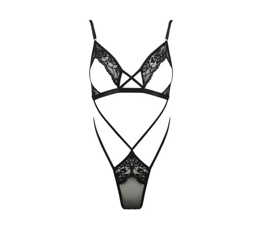 Боді-монокіні з відкритими грудьми Passion DIABOLINA BODY S/M, black