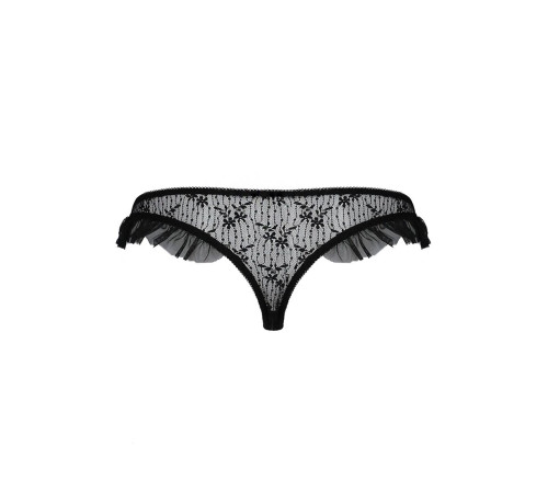 Трусики з оборками Passion Exclusive DONIA THONG L/XL, black