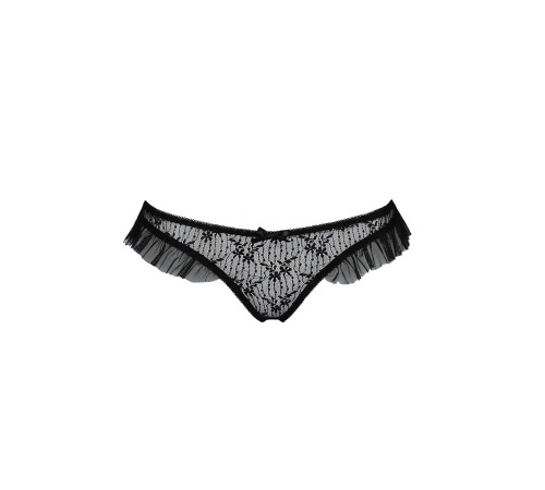 Трусики з оборками Passion Exclusive DONIA THONG L/XL, black