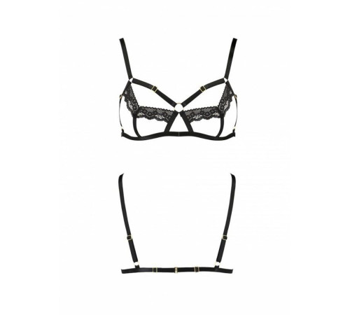 Бюстгальтер-стрепи з мереживом Passion Exclusive SOLON BRA L/XL, black