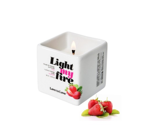 Масажна свічка Love To Love LIGHT MY FIRE Strawberry (80 мл) без парабенів і консервантів