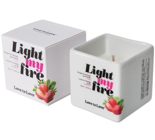 Масажна свічка Love To Love LIGHT MY FIRE Strawberry (80 мл) без парабенів і консервантів