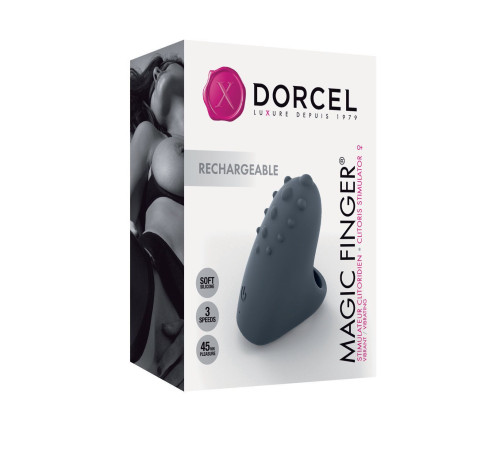 Вібратор на палець Dorcel MAGIC FINGER Black перезаряджуваний, 3 режими роботи